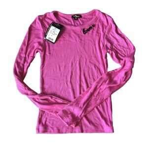 Flowers by Zoe Ribbed Long Sleeve Top in Pink